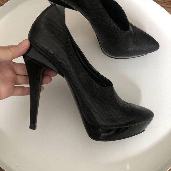 Alexander wang Black Leather Heels 37 - Picture 2 of 6